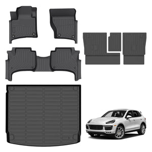 Porsche Cayenne 958 Full Set Floor Mats and Trunk Liner 2011-2018 Custom Fit All-Weather TPE