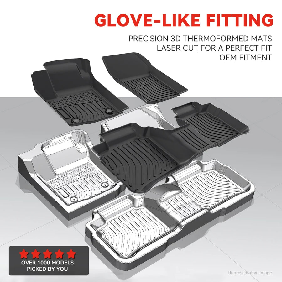 Genesis GV60 GV70 GV80 Custom Fit 3D TPE All Weather Floor Mats Full Set